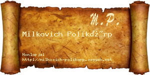 Milkovich Polikárp névjegykártya